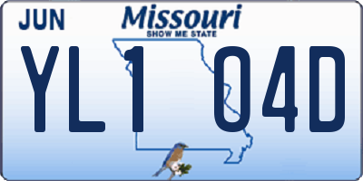 MO license plate YL1O4D