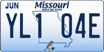 MO license plate YL1O4E