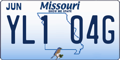 MO license plate YL1O4G
