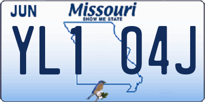MO license plate YL1O4J