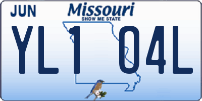 MO license plate YL1O4L