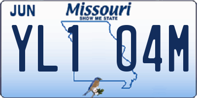MO license plate YL1O4M