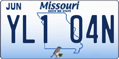 MO license plate YL1O4N