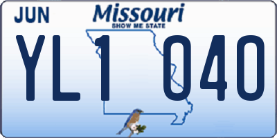 MO license plate YL1O4O