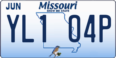 MO license plate YL1O4P