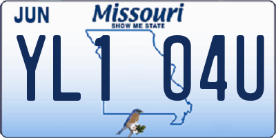 MO license plate YL1O4U