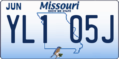 MO license plate YL1O5J