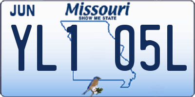 MO license plate YL1O5L