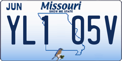 MO license plate YL1O5V