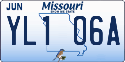MO license plate YL1O6A