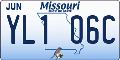 MO license plate YL1O6C