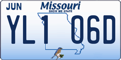 MO license plate YL1O6D