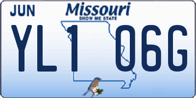 MO license plate YL1O6G