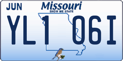 MO license plate YL1O6I