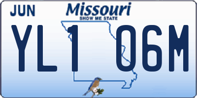 MO license plate YL1O6M