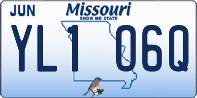 MO license plate YL1O6Q