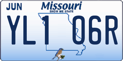 MO license plate YL1O6R