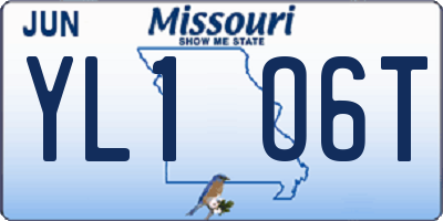 MO license plate YL1O6T