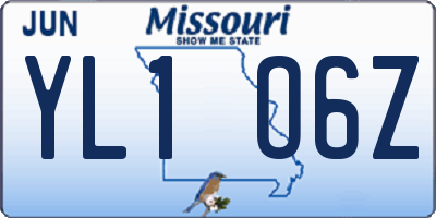 MO license plate YL1O6Z