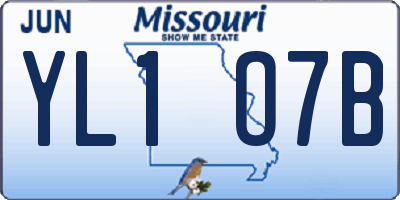 MO license plate YL1O7B