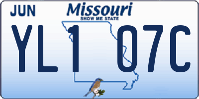 MO license plate YL1O7C