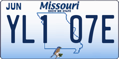 MO license plate YL1O7E
