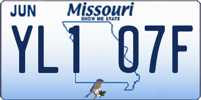 MO license plate YL1O7F