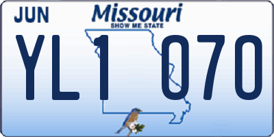 MO license plate YL1O7O
