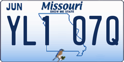 MO license plate YL1O7Q