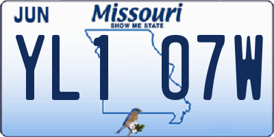 MO license plate YL1O7W