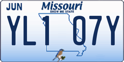 MO license plate YL1O7Y