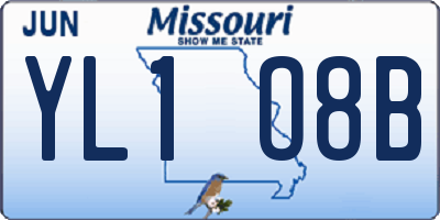 MO license plate YL1O8B