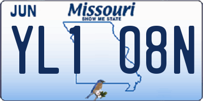 MO license plate YL1O8N