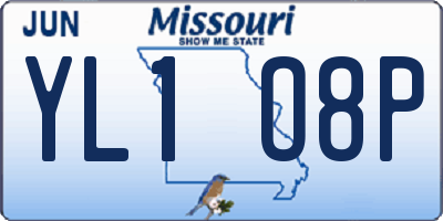MO license plate YL1O8P