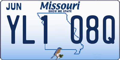 MO license plate YL1O8Q