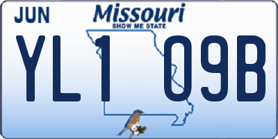 MO license plate YL1O9B