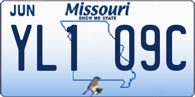 MO license plate YL1O9C