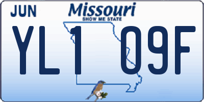 MO license plate YL1O9F