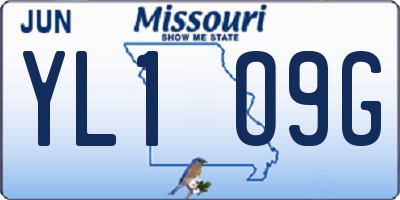 MO license plate YL1O9G