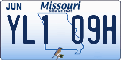 MO license plate YL1O9H