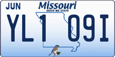 MO license plate YL1O9I