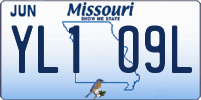 MO license plate YL1O9L