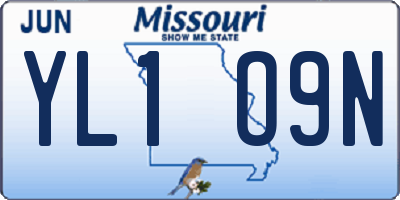 MO license plate YL1O9N