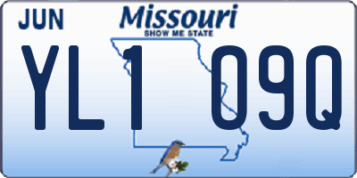 MO license plate YL1O9Q