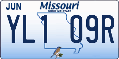 MO license plate YL1O9R