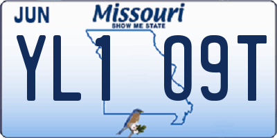 MO license plate YL1O9T