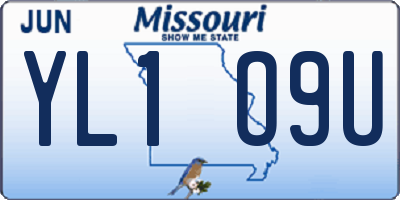 MO license plate YL1O9U