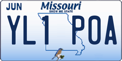 MO license plate YL1P0A