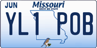 MO license plate YL1P0B