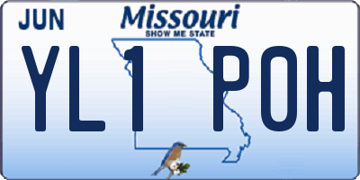MO license plate YL1P0H